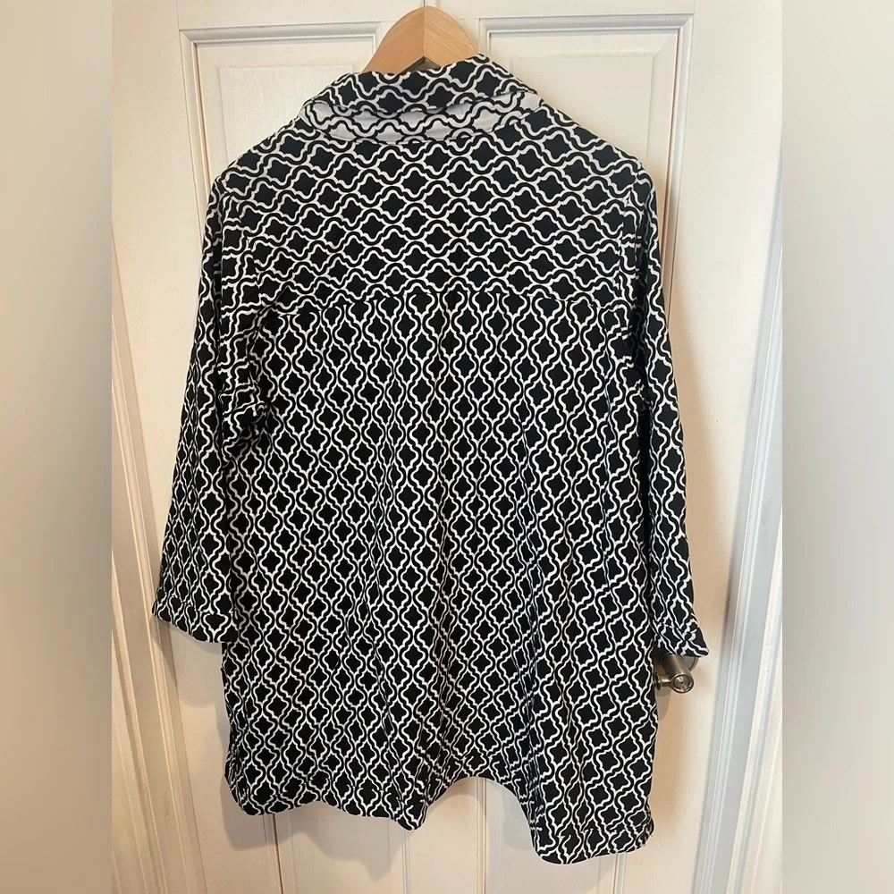 Ali Miles Art-to-Wear Black and White Geometric Button Down Reversible Jacket L - Picture 3 of 3